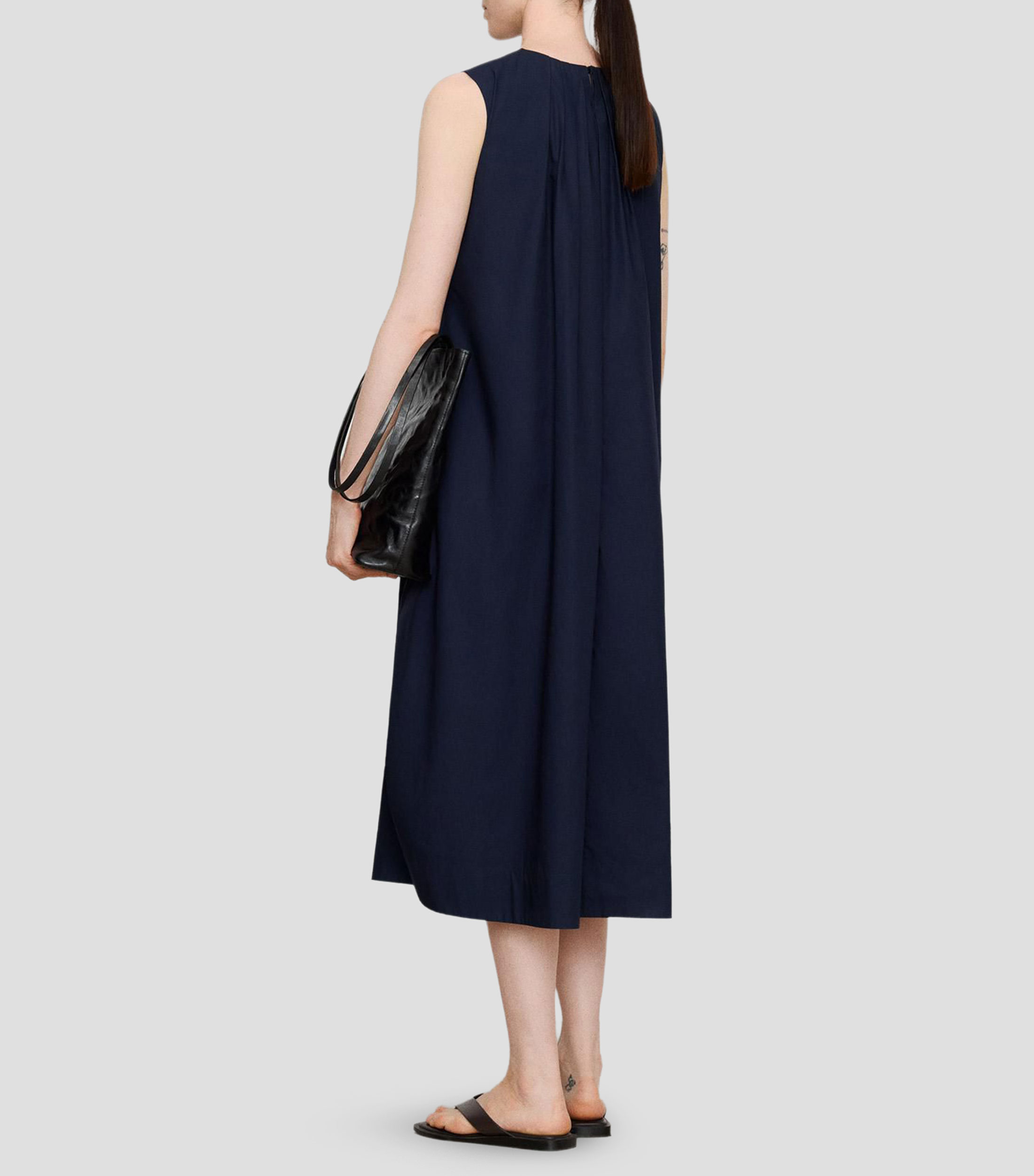 Vestido midi liso Mujer